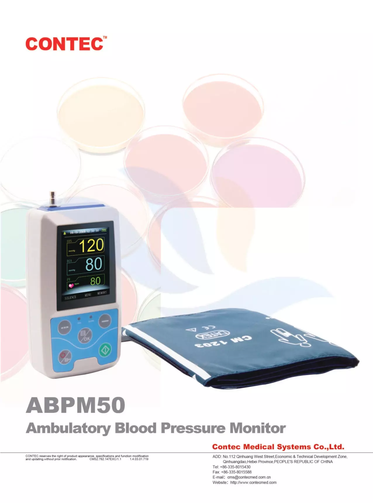 Thông Số Kỹ Thuật Máy Đo Huyết Áp Contec ABPM50