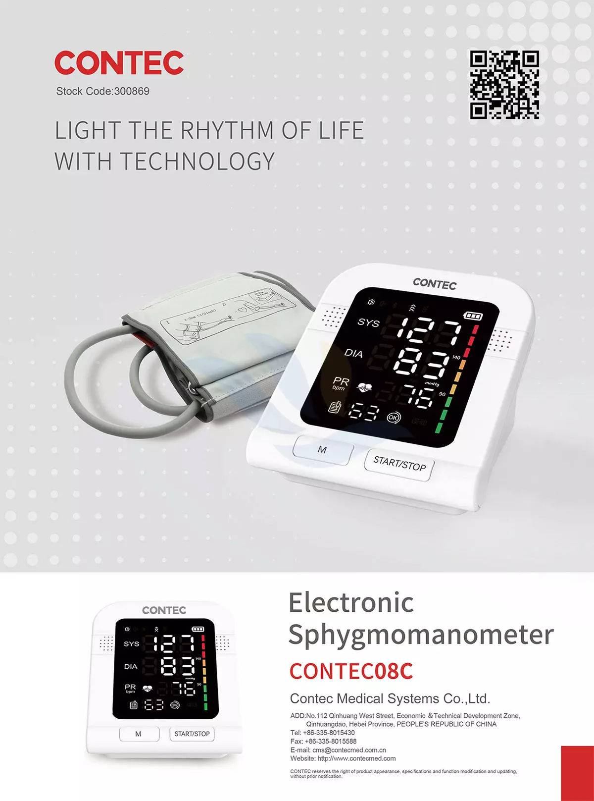 Thông Số Kỹ Thuật Máy Đo Huyết Áp CONTEC08C