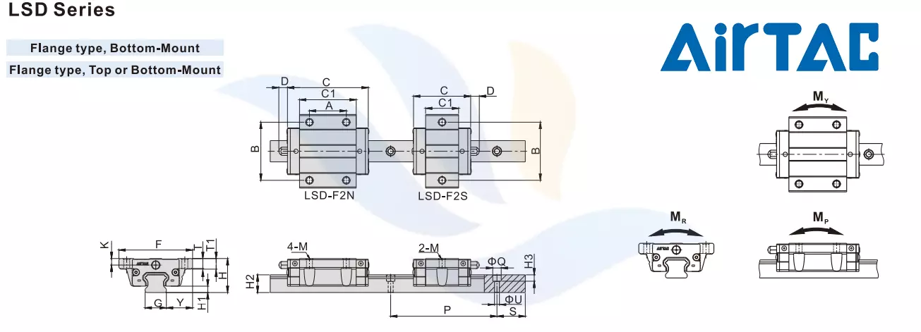 Catalog Con Trượt Vuông AIRTAC LSD20BK-F3N