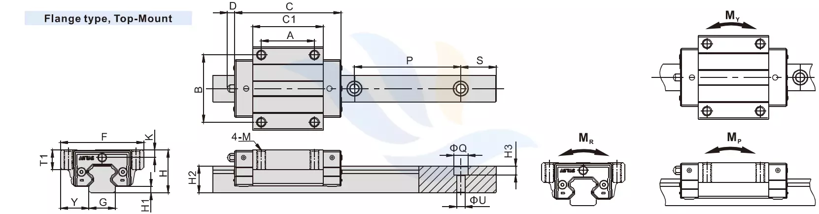 Kích Thước Con Trượt Vuông AIRTAC LSHBK-F1L