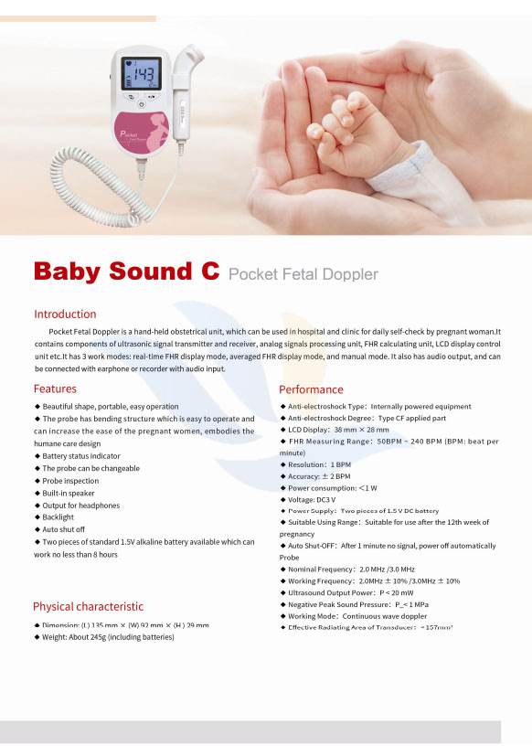 Máy Nghe Tim Thai Doppler Tim Thai Contec Baby sound C