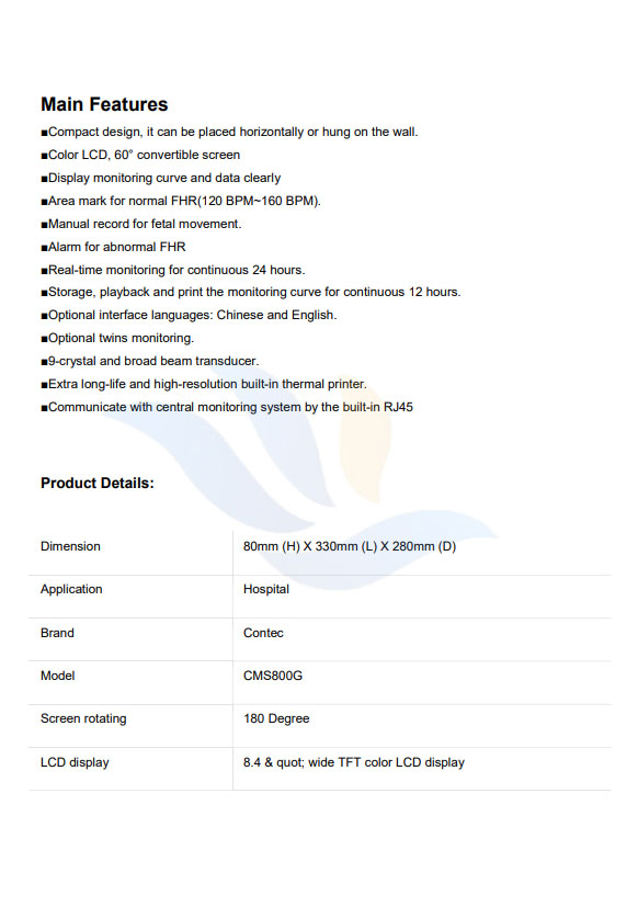 Máy Theo Dõi Sản Khoa Contec CMS800G