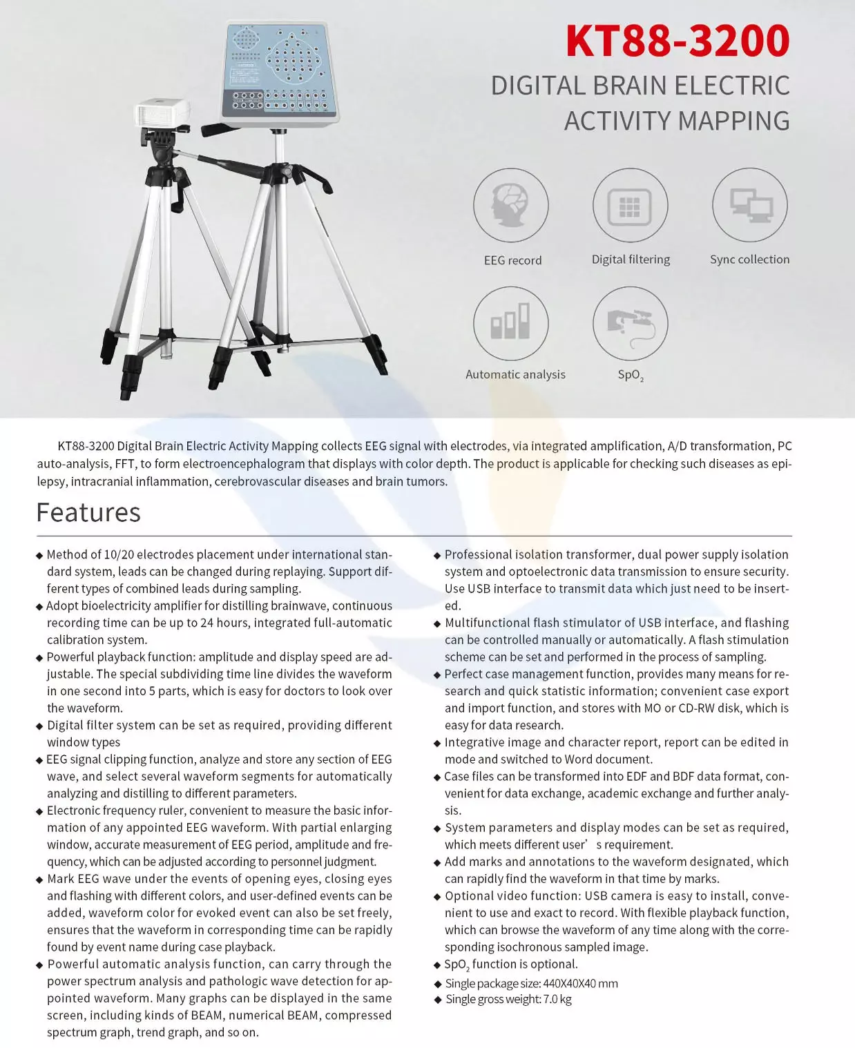 Thông Số Kỹ Thuật Máy Đo Điện Não Contec KT88-3200