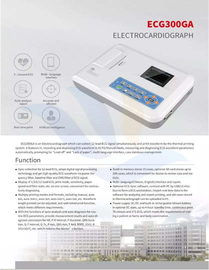 Thông Số Kỹ Thuật Máy Điện Tim 3 Cần Contec ECG300GA