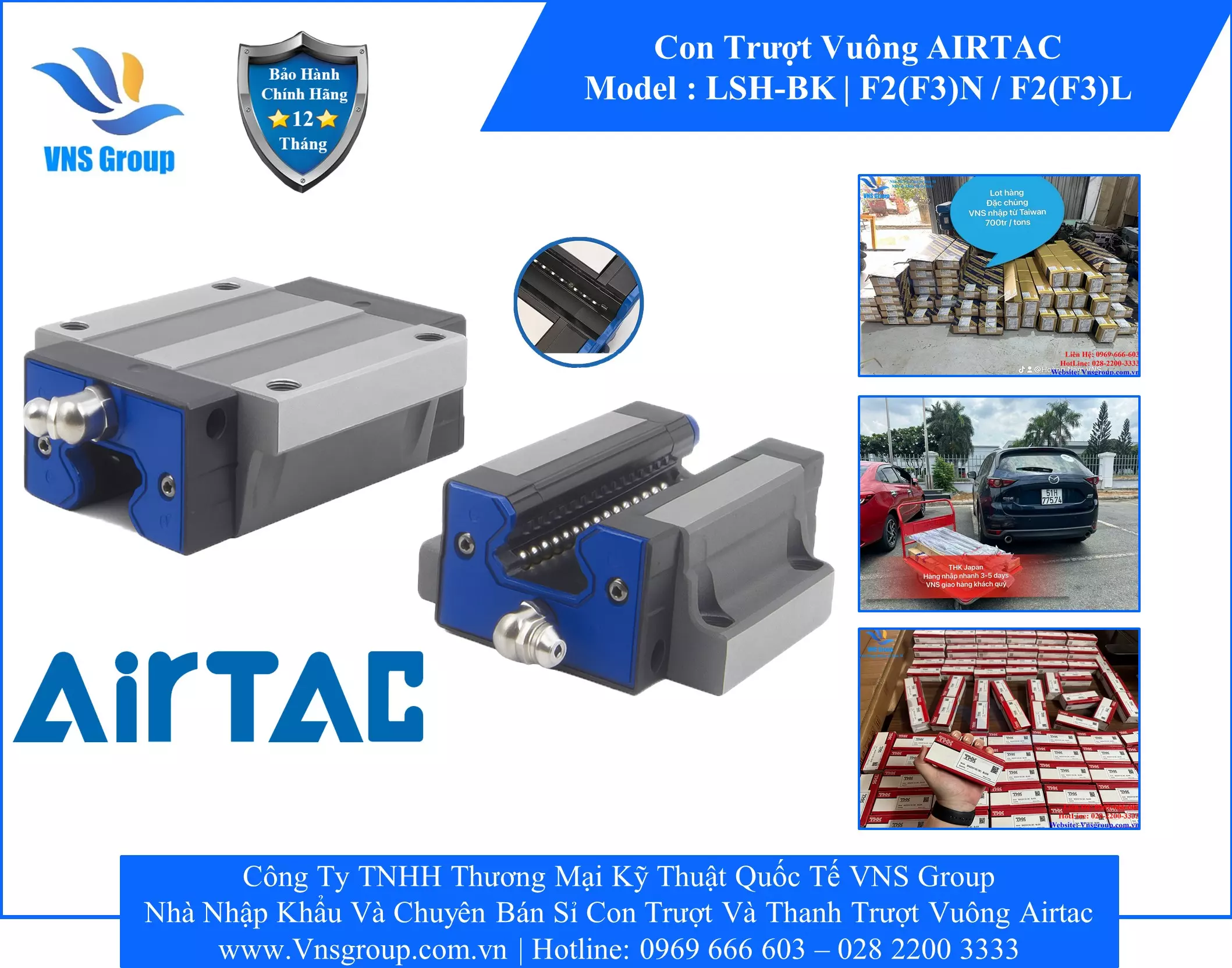 Con Trượt Vuông AIRTAC LSH15BK-F3N Con Trượt Vuông AIRTAC LSH15BK-F3N