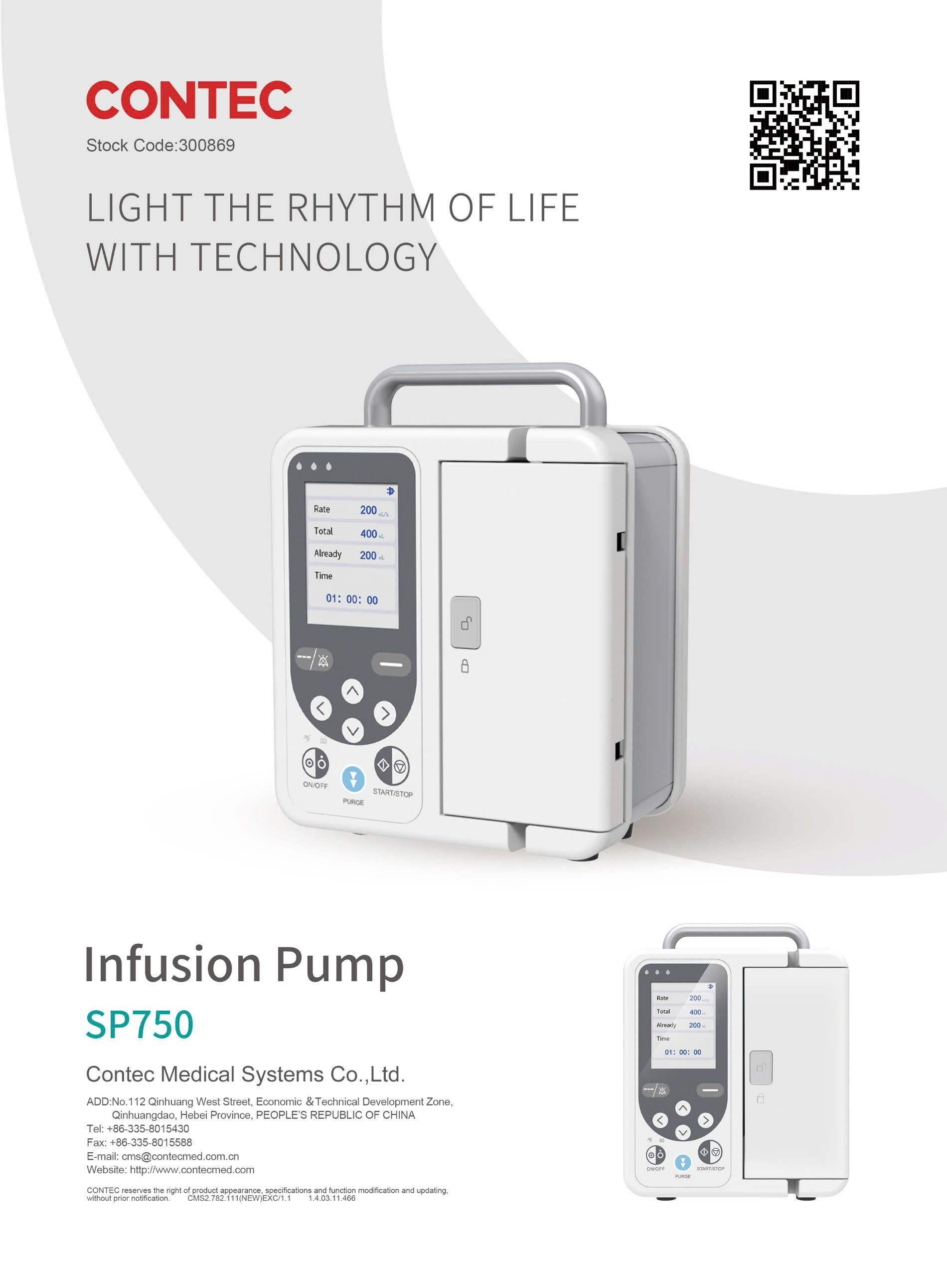 Thông Số Kỹ Thuật Máy Truyền Dịch Contec SP750