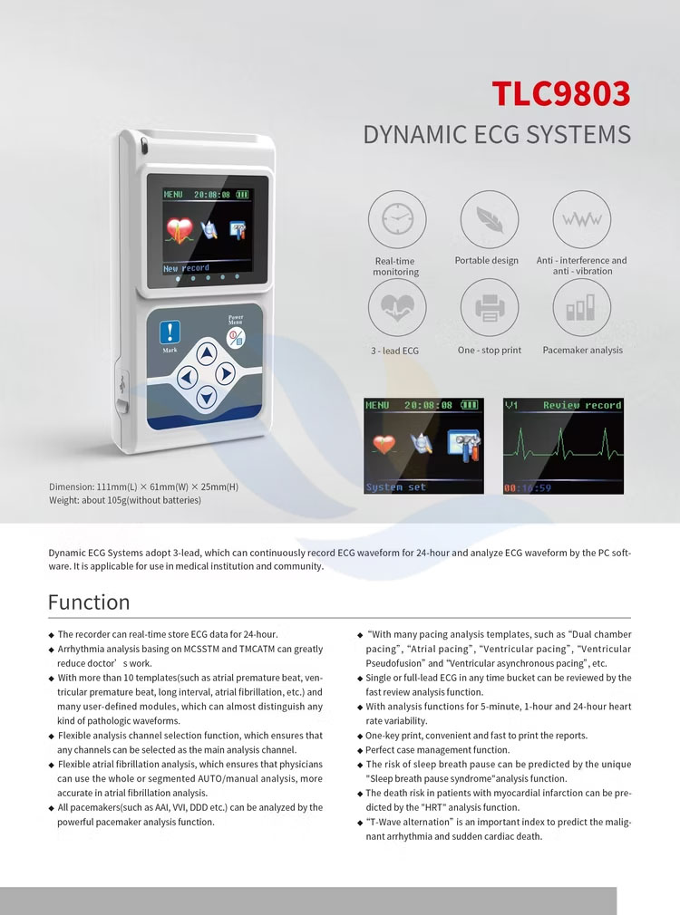 Các Thông Số Của Máy Holter Điện Tim Contec TLC9803