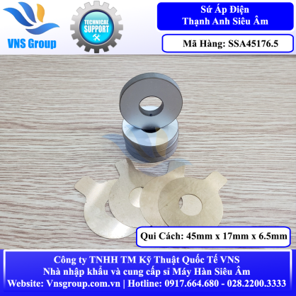 Sứ siêu âm 15khz 3200w  | Gốm áp điện  | Sứ Thạch Anh 45mm x 17mm x 6.5mm 
